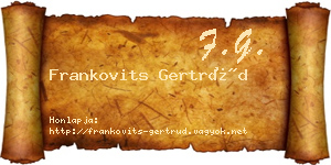 Frankovits Gertrúd névjegykártya